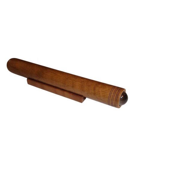 Hand Carved Walnut Wood Kaleidoscope With Stand - Picture 2 of 6